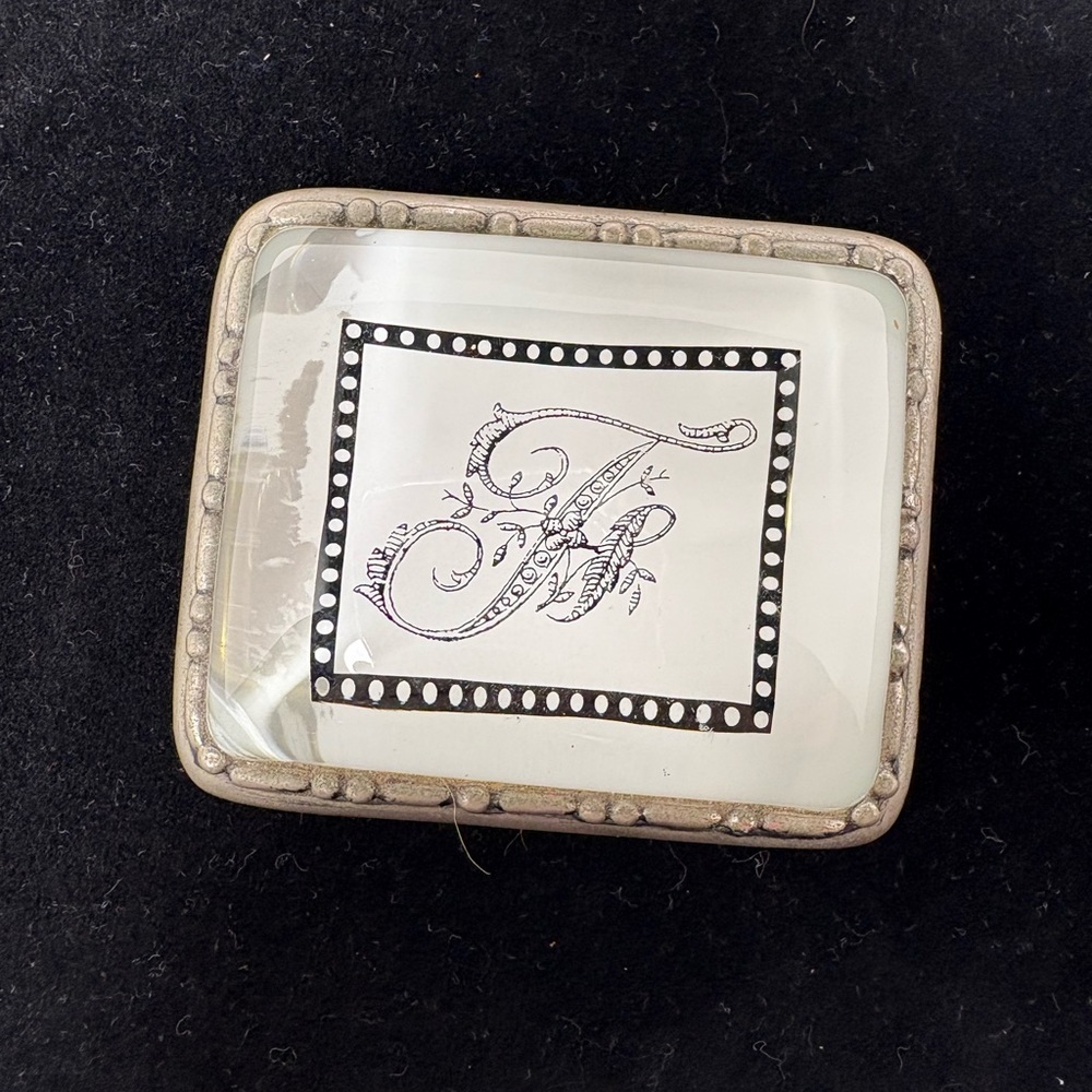 Mary Carol Home Collection Script “F”Monogram Initial Paper Weight